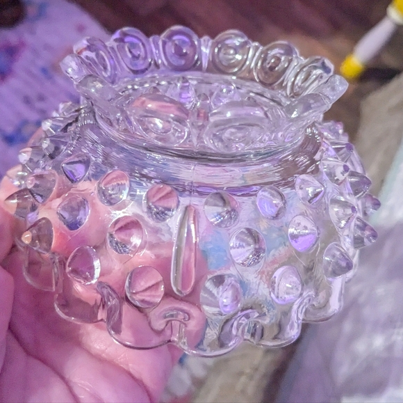 Vintage American Canton Glass Early American Pressed Glass Dewdrop Hobnail bowls - Picture 1 of 14